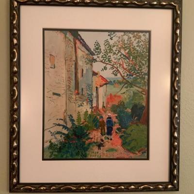 One of many nicely framed colorful prints