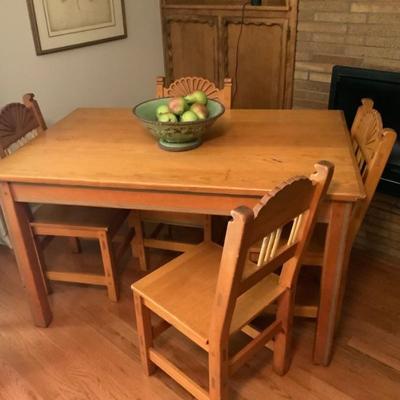 Table nd four chairs after WPA plans