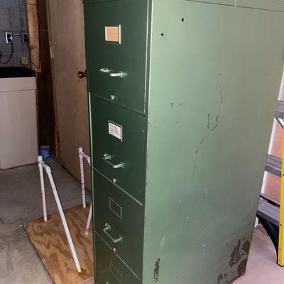 Vintage 4 Drawer Metal File Cabinet