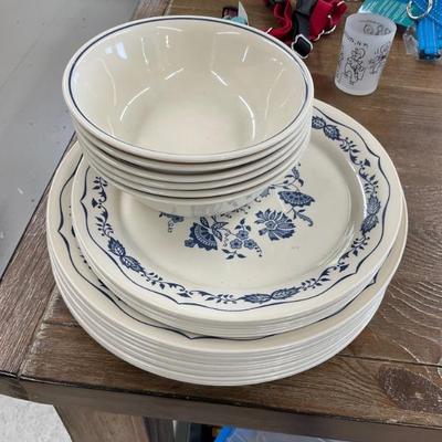 Corelle Blue Danube onion  salad and dinner plates