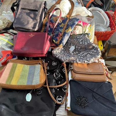 Lot of purses/bags coach, Kate Spade, Fossil, Pink, ect