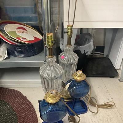 Depression glass lamps
