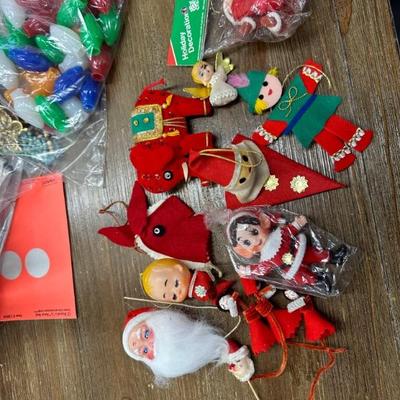 Vintage misc felt Christmas decorations or ornaments 
