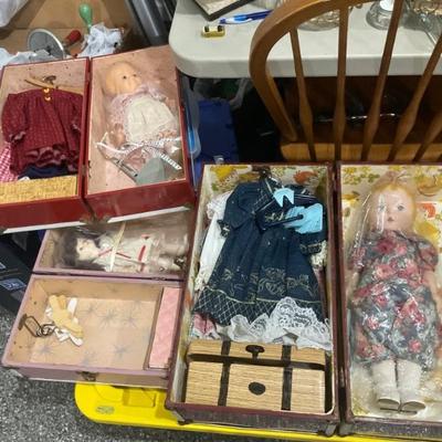 handmade doll clothes with doll model and case