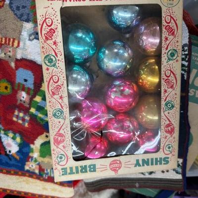 Vintage small shiny Brite Christmas ornaments 