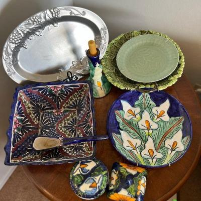 MPS047- Assorted Decorative Plates & Mexican Pottery