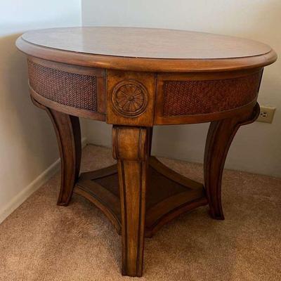 MPS048- Round Wooden Ornate End Table
