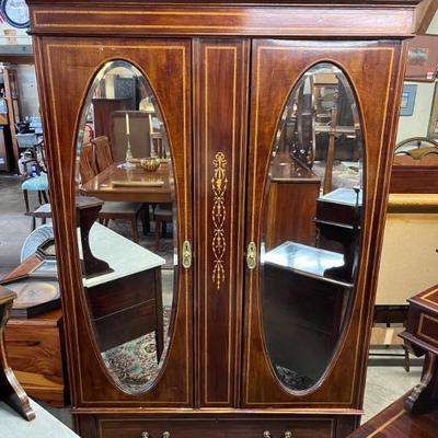 Antique Wardrobe with Inlay Detail