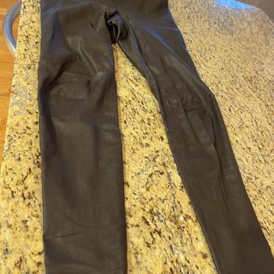 Vince leather leggings brown