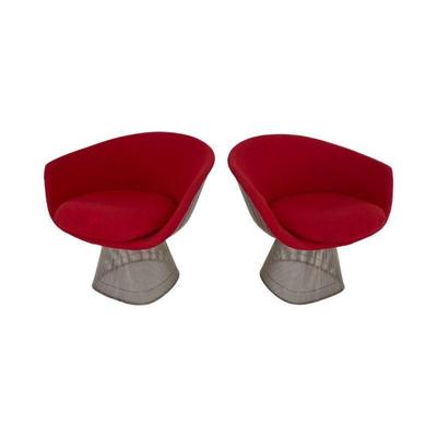 2 Warren Platner For Knoll Wide Lounge Chairs