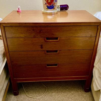 2 Mid Century Modern American 4 Drawer Walnut Dresser by Janus