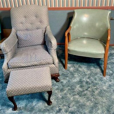 Lot 203   0 Bid(s)
Mid Century Modern Vinyl Arm Chair and Upholstered Arm Chair
