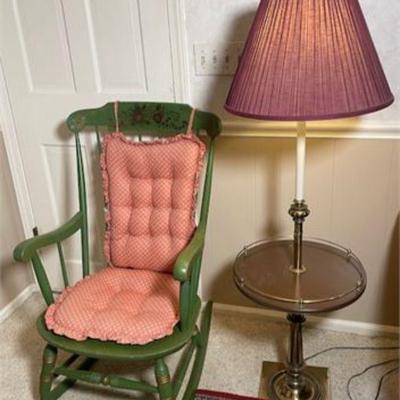 Lot 044   0 Bid(s)
Stenciled Rocking Chair and Floor Lamp