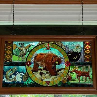 Lot 133   20 Bid(s)
Framed Stained Glass Wildlife Hanging