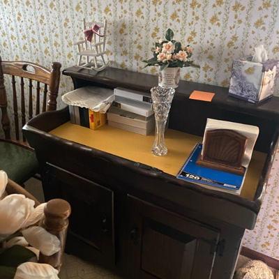 Black Desk with Decorations