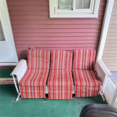 Lot 273   0 Bid(s)
Vintage White Aluminum Porch Glider with Cushions