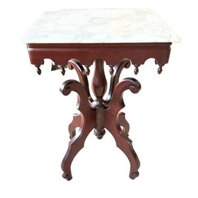 Lot 221   11 Bid(s)
Vintage Eastlake Style Marble Top Side Table with Mahogany Base