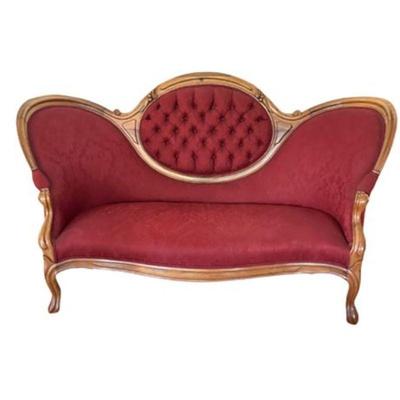 Lot 209   2 Bid(s)
Carved Victorian Style Red Velvet Sofa