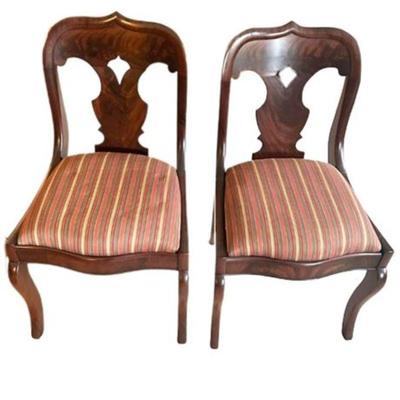 Lot 230   0 Bid(s)
Antique Empire Style Flame Mahogany Side Chairs