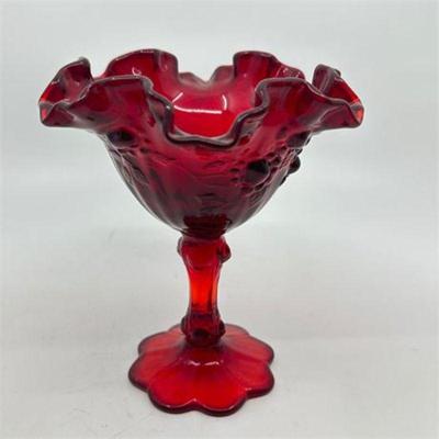 Lot 319   3 Bid(s)
Vintage Fenton Ruby Amberina Glass Pedestal Bowl