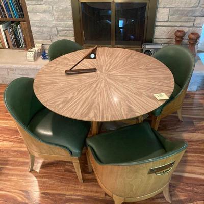 MCM game table with barrel chairs