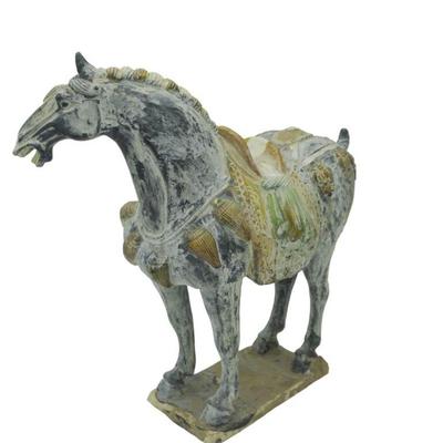 CHINESE TERRACOTTA GLAZED TANG HORSE