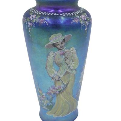 RARE FENTON FAVRENE HAND PAINTED VASE
