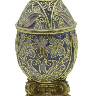 CLOISONNE EGG ON STAND