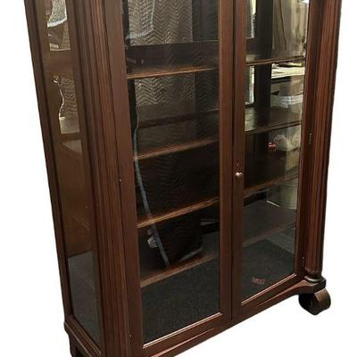 ANTIQUE MAHOGANY GLASS DISPLAY