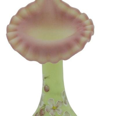 FENTON BURMESE JIP STRAWBERRY VASE
