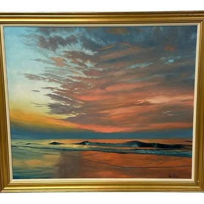 LARGE ORIGINAL JOHN HULSEY LOWCOUNTRY SUNSET