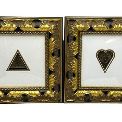 TWO ERTE FRAMED BRONZE MEDALLIONS
