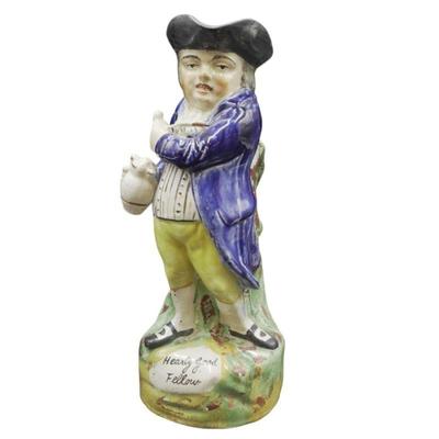 ANTIQUE STAFFORDSHIRE "HEARTY GOOD FELLOW" TOBY JUG