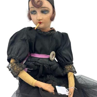ART DECO 1920S SMOKING DOLL