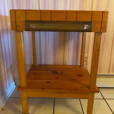 Solid Wood Island on casters.