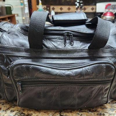 Leather gym bag
