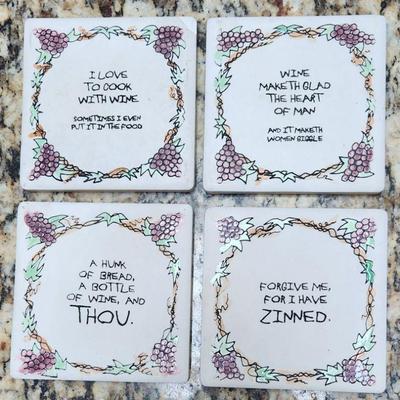 Cool tile coasters for wine lovers