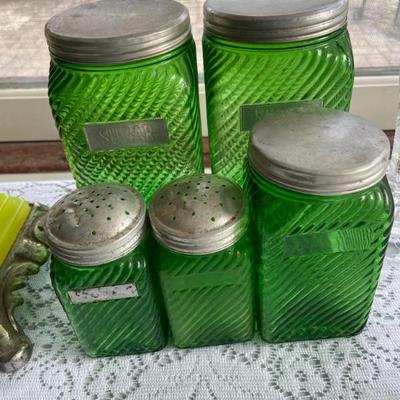 Vintage swirl storage containers