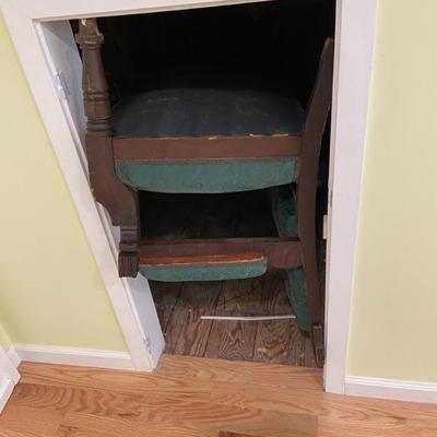 Antique couch stuck in attic door