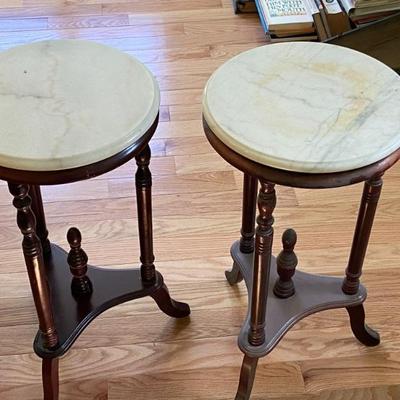 Marble-topped stands