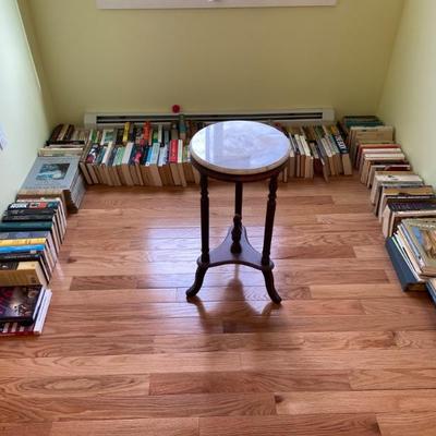 Marble Plant Stand and Books