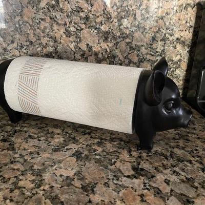 Pig paper towel holder 
So cute ! 