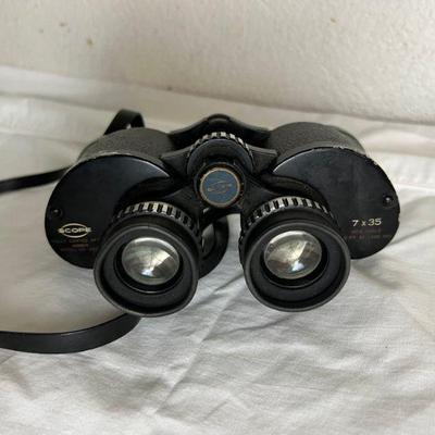 Vintage Scope Fully Coated Optics Amber Binoculars, 7x35 Wide Angle