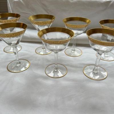 Genuine Gold Rimmed Martini & Coupe Glasses