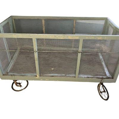 Antique Folding Playpen On Wheels