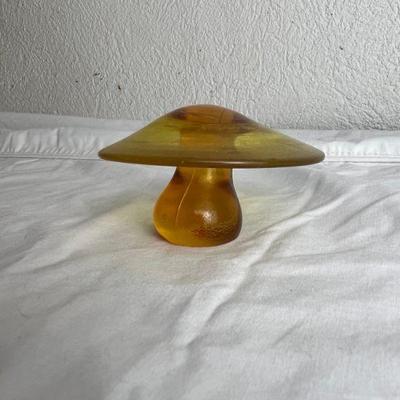 Vintage Amber Viking (?) Glass Mushroom