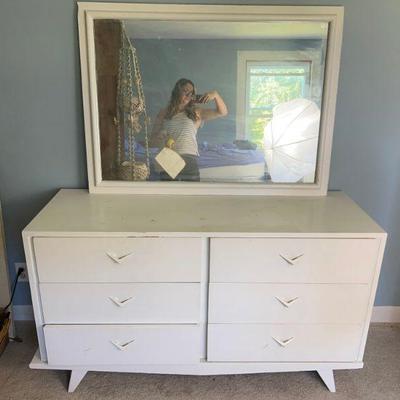 American Of Martinsville MCM Dresser Painted White