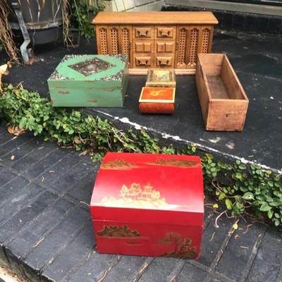 Many assorted boxes and jewelry chests