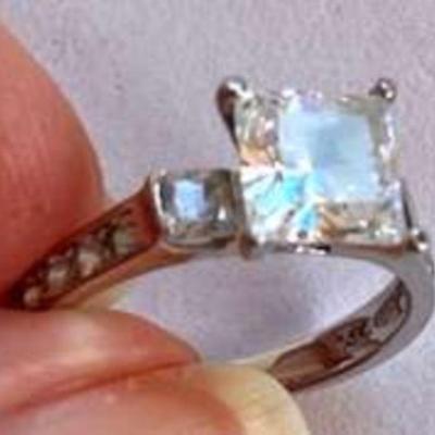 HPT111 CZ SS Engagement Ring SZ 6