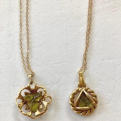 HPT124 Peridot Goldtone Necklaces 